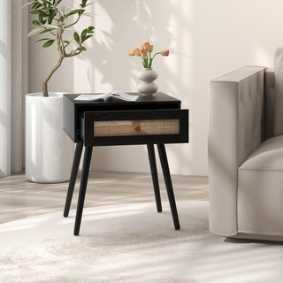Comodino in Rattan 48 x 40 x 58 cm, Armadietto con