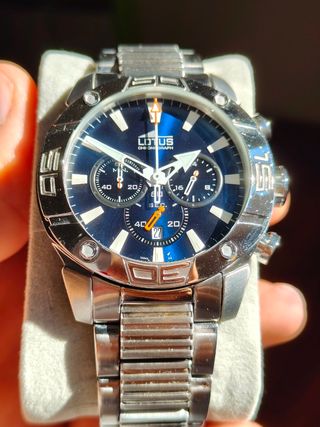 Reloj Lotus Cronógrafo Azul y Plateado