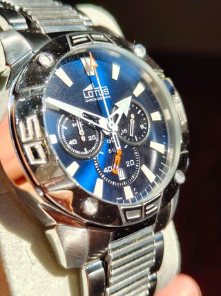 Reloj Lotus Cronógrafo Azul y Plateado