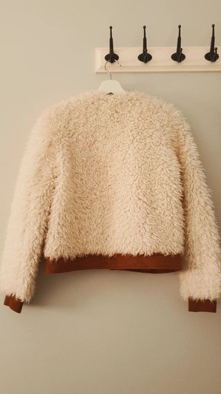 Cazadora borreguito Mango beige/marrón