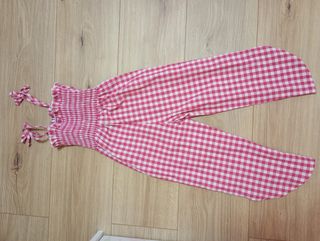 Mono rosa cuadros niña