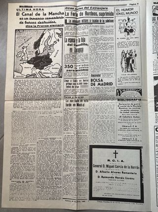 Cartel Guerra Civil
periódico postguerra