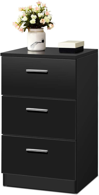 Comodino a 3 Cassetti 66 x 38 x 35 cm, Tavolino Mo