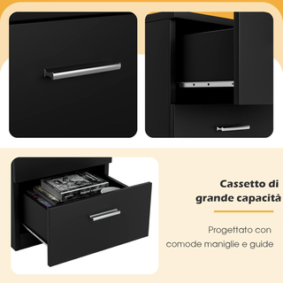 Comodino a 3 Cassetti 66 x 38 x 35 cm, Tavolino Mo