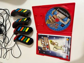 Buzz! El Gran Concurso Musical PS2 y mandos BUZZ 