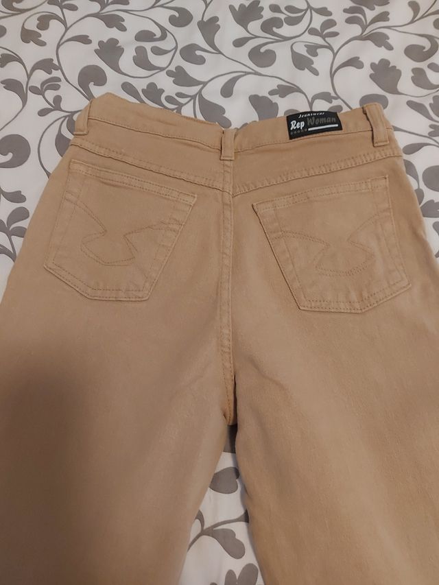 Calças Rep Womam Bege Tamanho 34