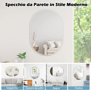Specchio da Parete, Specchio IP44 da Bagno Ovale M