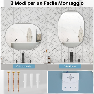 Specchio da Parete, Specchio IP44 da Bagno Ovale M