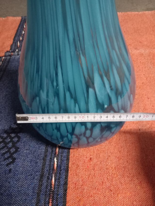 Jarrón grande cristal azul Murano