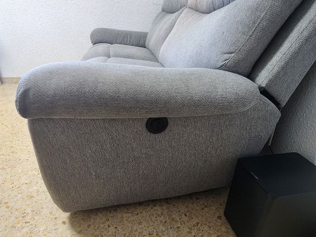 Sofá relax gris tela