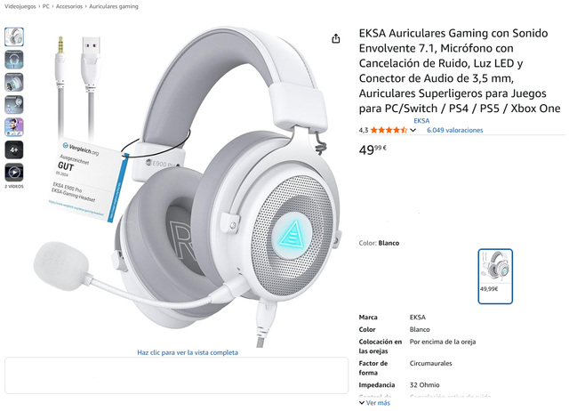 ¡¡-40%!! | Auriculares Gaming EKSA E900PRO 7.1