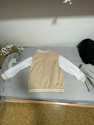 Chaqueta Bomber Marrón y Blanco Talla M