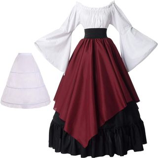 ✨ - BPURB Vestido medieval para mujer, disfraz ren