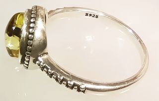 Anillo de plata de ley 925 con ámbar natural