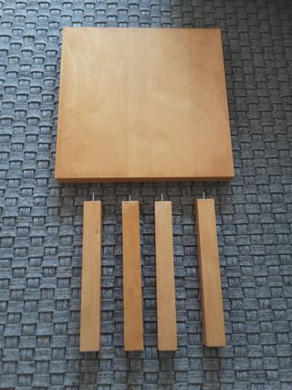 MESA MADERA CLARA CUADRADA 55×55×45 ALTO