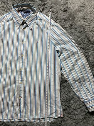 Camisa Tommy Hilfiger Rayas Azul Blanco Shirt