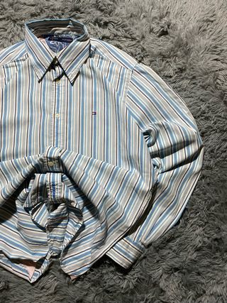 Camisa Tommy Hilfiger Rayas Azul Blanco Shirt