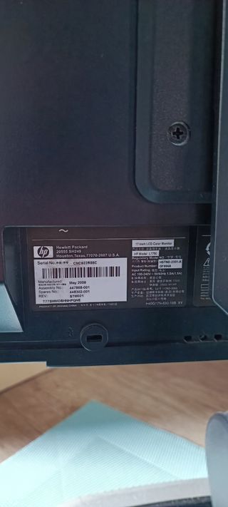 Pantalla HP 1750 Plata/Negra