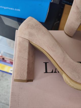 Zapatos Lalebu Talla 40 Adorno Joya Rosa y Dorado