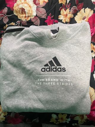 Sudadera Adidas Gris con Logo