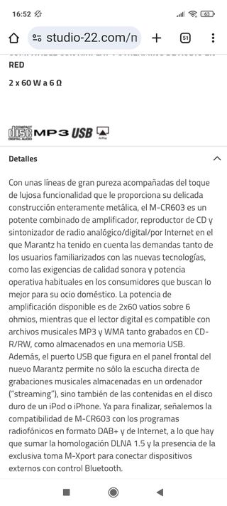 AMPLIFICADOR MARANTZ M -CR603