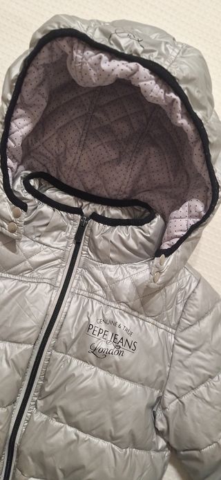Chaqueta de plumas Pepe Jeans plateada
