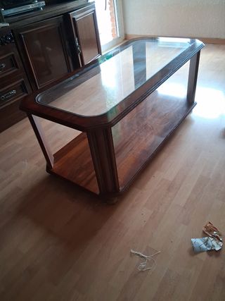 Mesa de centro madera y cristal
