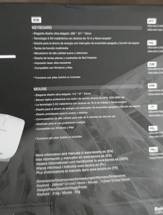 Tacens Levis Combo Teclado y Ratón Inalámbrico