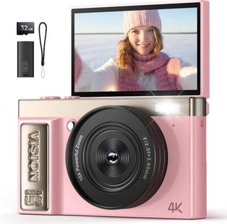 Cámara Digital 4K Profesional Rosa
