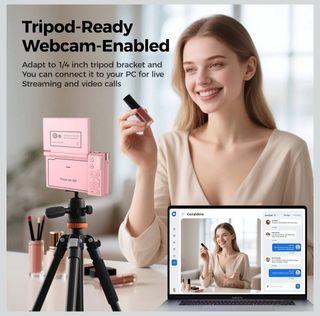 Cámara Digital 4K Profesional Rosa