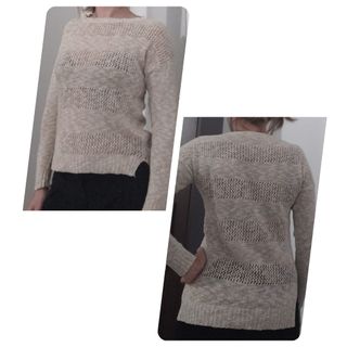 Jersey de punto calado beige - Talla S 36