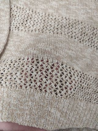 Jersey de punto calado beige - Talla S 36