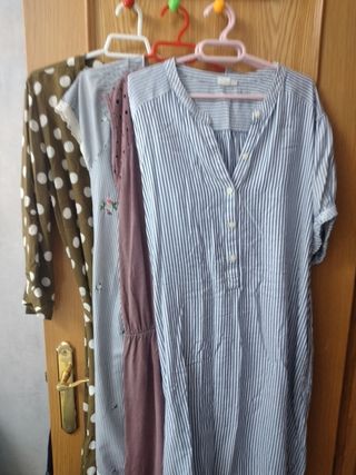 Vestidos Talla Única Azul y Marron