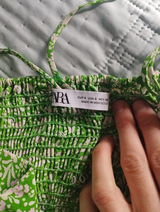 Vestido largo verde estampado floral