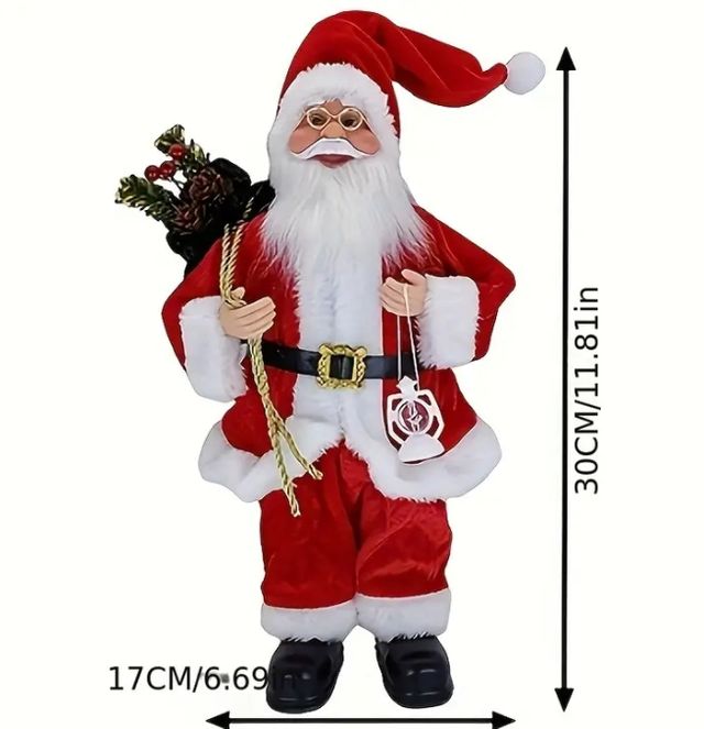 Papá Noel con Saco y Farol 17x30cm