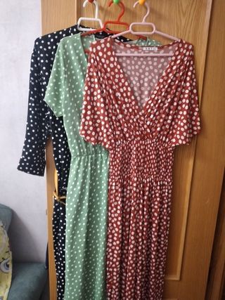Monos largos lunares (negro, verde, rojo)
