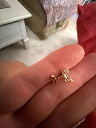 Pendiente oro 18k con circonita talla marquesa