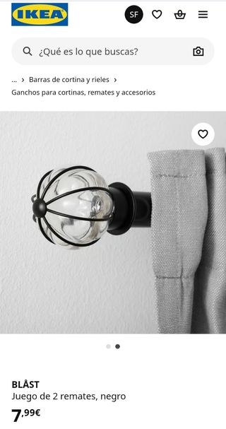 Barras cortinas Ikea y remates