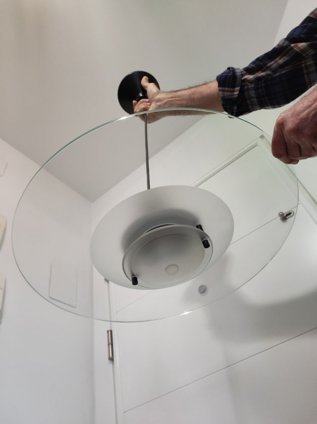 Lámpara de techo cristal y metal