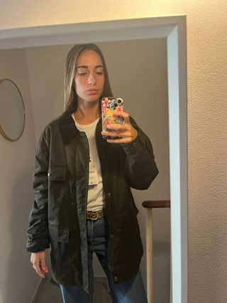 Chaqueta Barbour verde talla M de zara   con etiqu