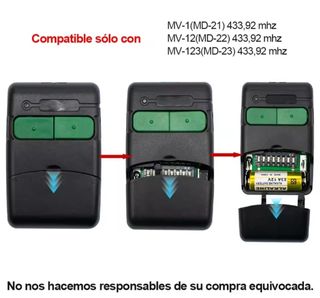 Mando parr puertas de garaje CLEMSA MASTERCODE MV-