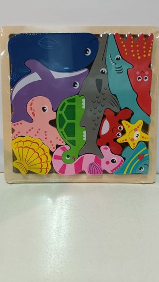 Puzzle madera animales marinos