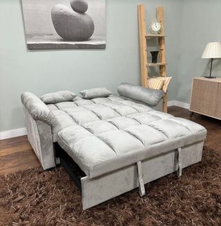 Sofá Cama Gris 2 Plazas 138cm