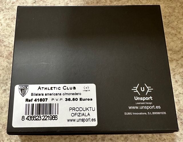 Cartera monedero Athletic Club Bilbao piel negra