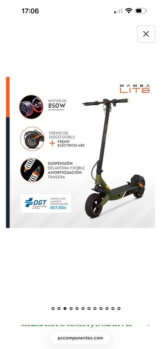 Patinete Eléctrico con ticket y garantía.