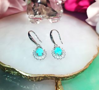 Pendientes acero inoxidable 316L con turquesa