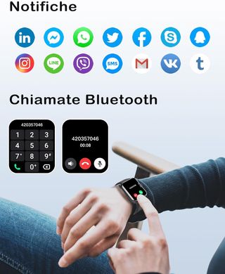 Smartwatch GRV FC1 ID205L Nero Chiamate BT IP68