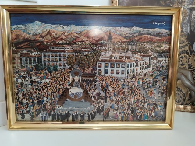 3 Láminas de la Virgen  con marco