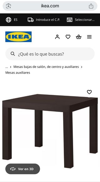 Mesa de centro negra de madera