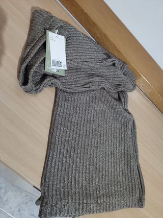 Falda larga canalé marrón topo Talla S/36 - NUEVA